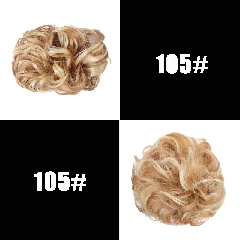 XUANGUANG-Chignon de coiffure synthétique élastique | Cheveux bouclés, rouge châtain clair noir marron, grand Chignon avec cordon de serrage, bandeau en caoutchouc: 105