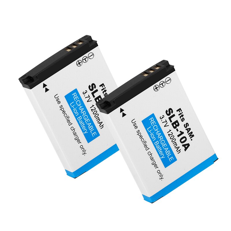 Batterie de caméra SLB-10A SLB 10A, 1200mAh, pour Samsung PL50 60 65 P800 SL820 WB500 WB550 HZ10W IT100 L100 L110 L200 L210: 2 Battery