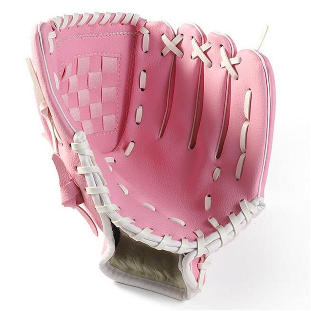 Guantes de béisbol para deportes al aire libre, equipo de práctica de Softball para adultos y niños, guantes de béisbol para entrenamiento de mano izquierda, tamaño 9,5/10,5/11,5/12,5: Pink / 12.5 inches