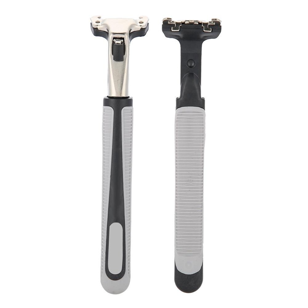 1 stk barberhøvel for menn, utskiftbar rett sikkerhetsbarberhøvelholder barberutstyr med 12 stk metall barberblad for menn