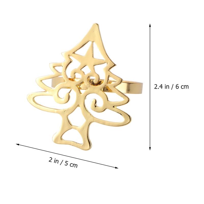 4 Stuks Servet Gespen Kerstboom Shape Lichtmetalen Servetringen Voor Diner Kerstboom Servet Knop Party Decoratie