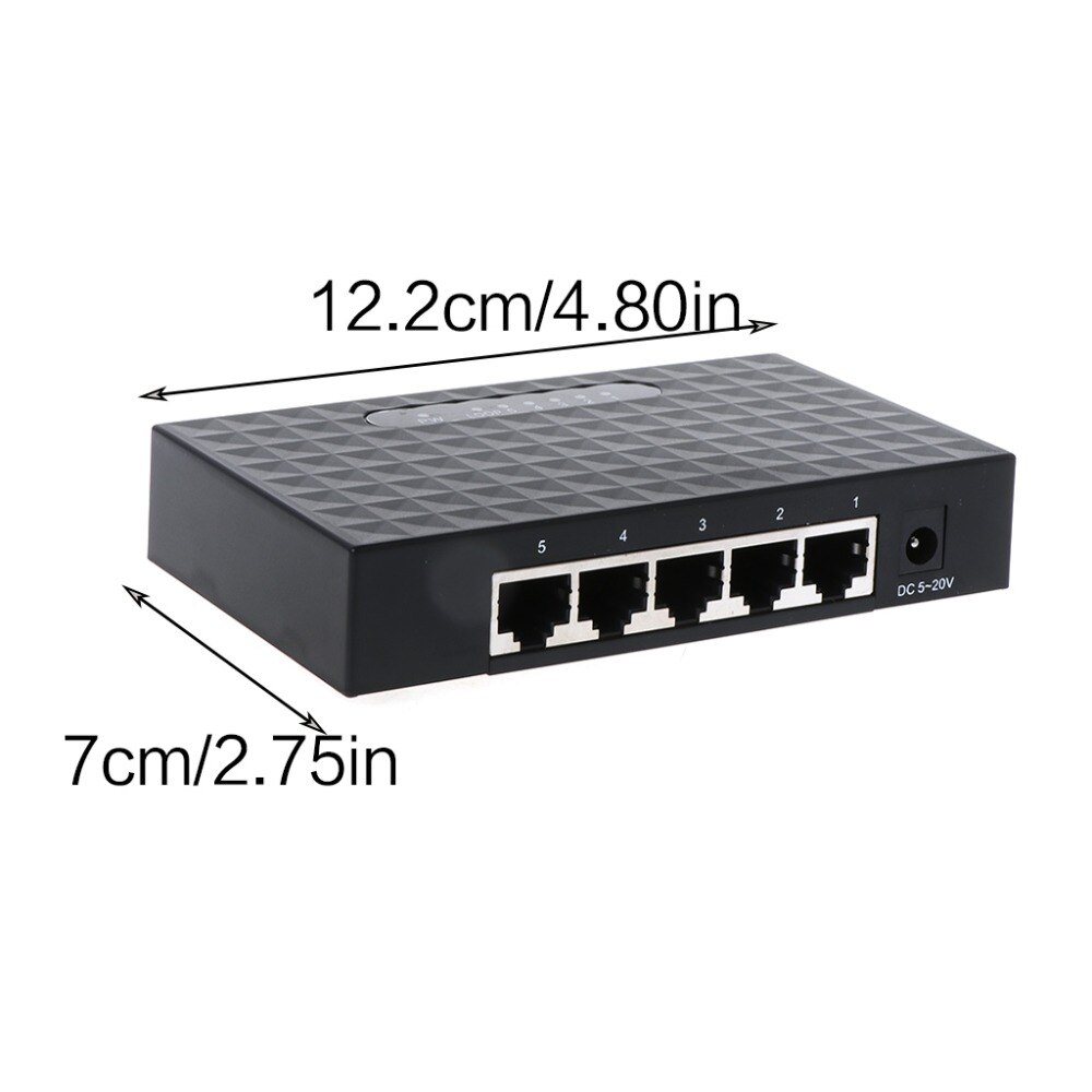 5 Port Base Gigabit Switch HUB Fast LAN Ethernet Desktop Network Switches Adapter EU Plug MAR29