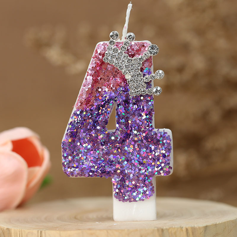 Bougies numéro 8, décoration de gâteau pour filles, bougies d'anniversaire à paillettes, couronne de princesse, bougie numérique, fournitures de fête d'anniversaire: Vert menthe