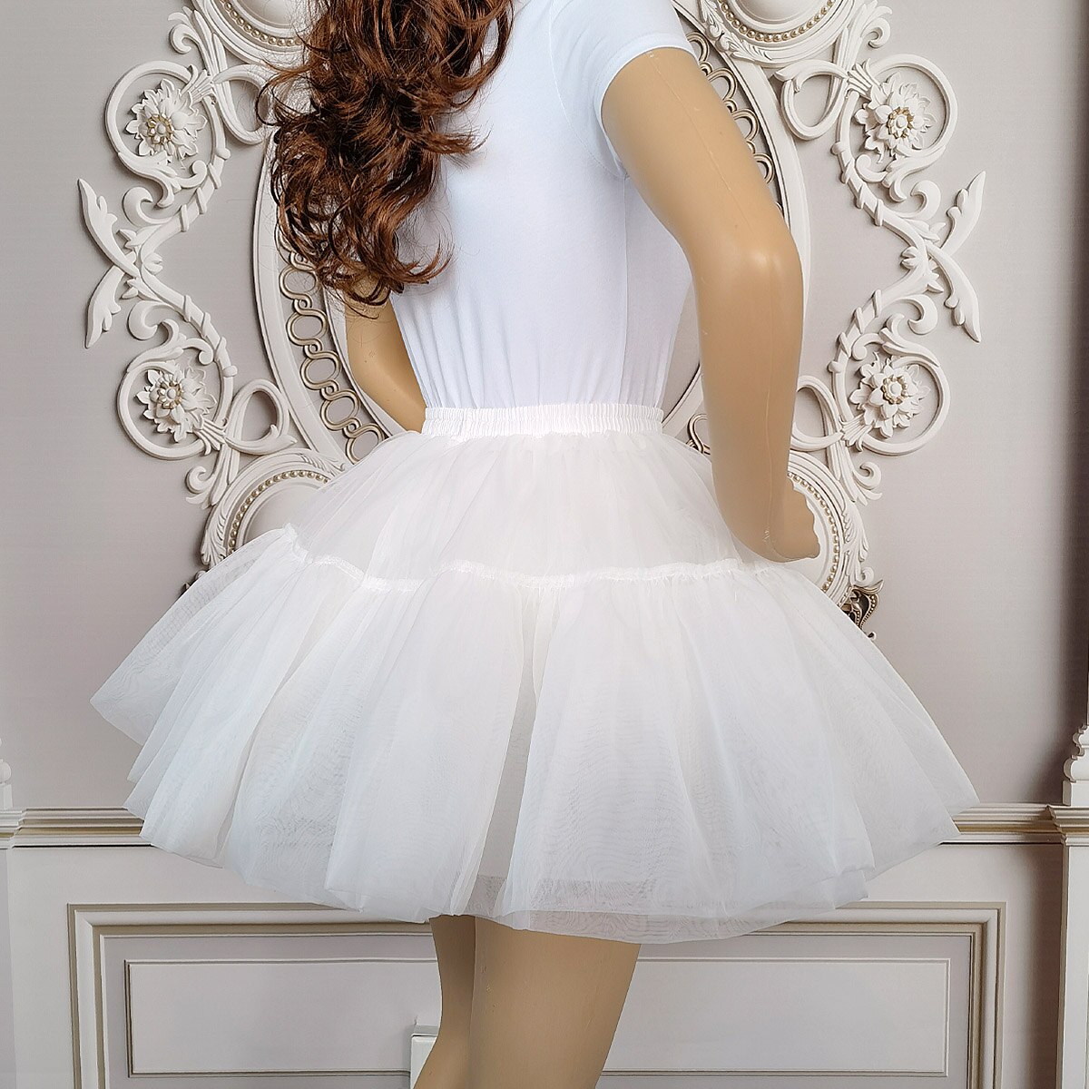 JIERUIZE robe de bal en Organza jupon court Lolita Cosplay robe courte jupon Ballet Tutu jupe Rockabilly Crinoline