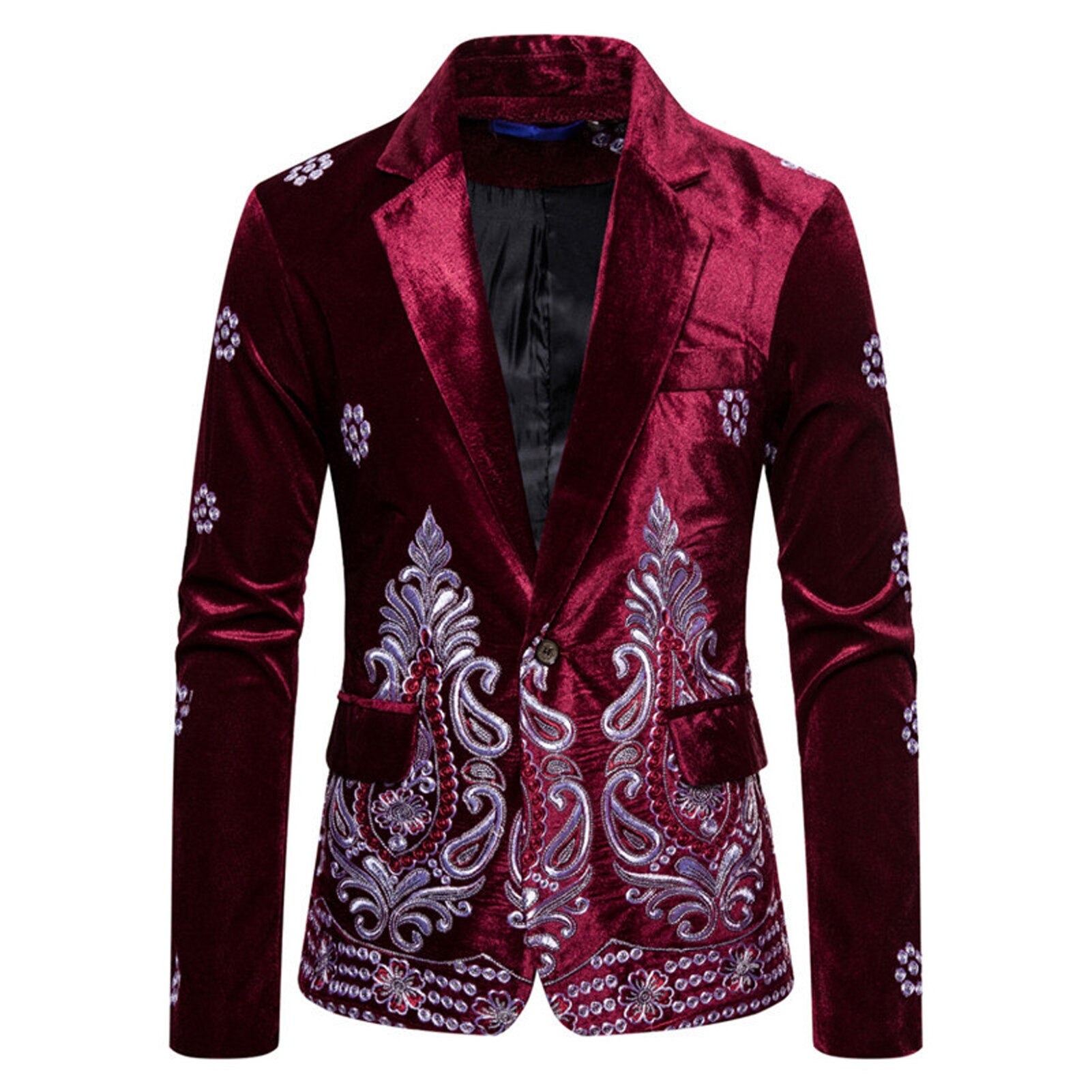 Business Suit Velvet Embroider Coat Men Cloth for Marriage