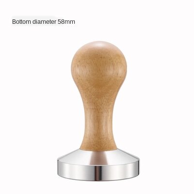 Rustfritt stål pulverpress kaffe tukler kaffe rask kraft pulverpresse 58mm heltre håndtak integrert pulverpresse: Eik 58mm