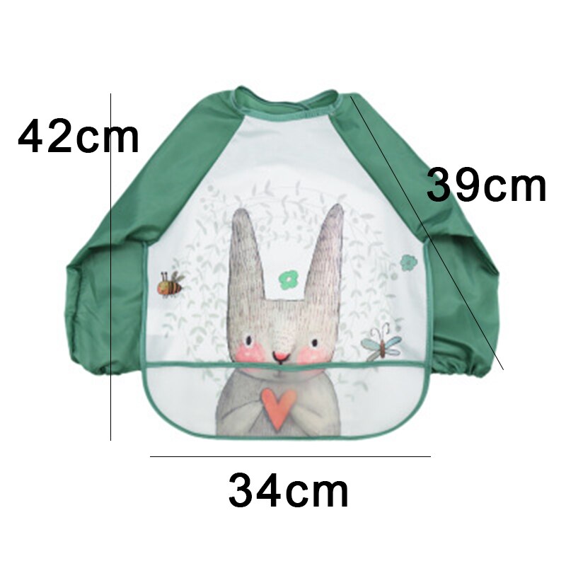 bébé enfants enfant en bas âge à manches longues étanche Art Smock alimentation bavoir tablier poche