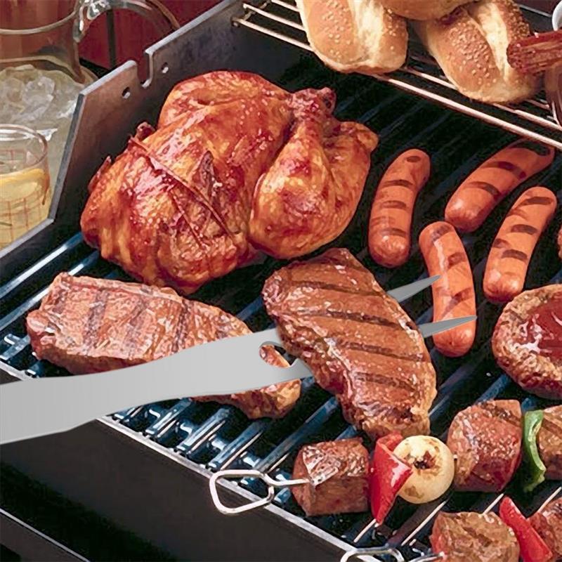 3pcs Stainless Steel Barbecue Grilling Tools Set Spatula Fork Tongs BBQ Accessories Grill Utensil Camping Grill Tools