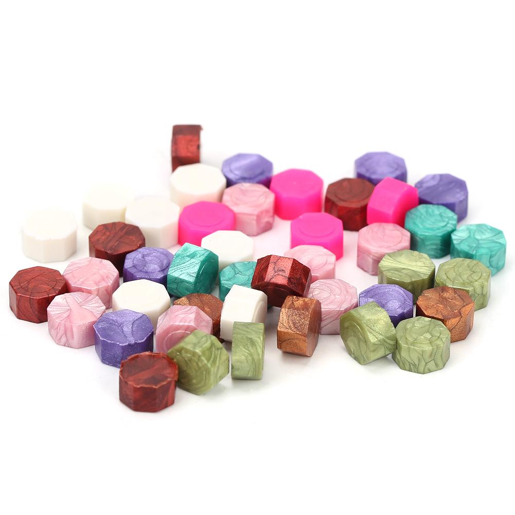Cire à sceller Vintage en octogone perles | 60/100 pièces, perles rétro pour lettres personnelles, estampillage de douanes, accessoires décoratifs
