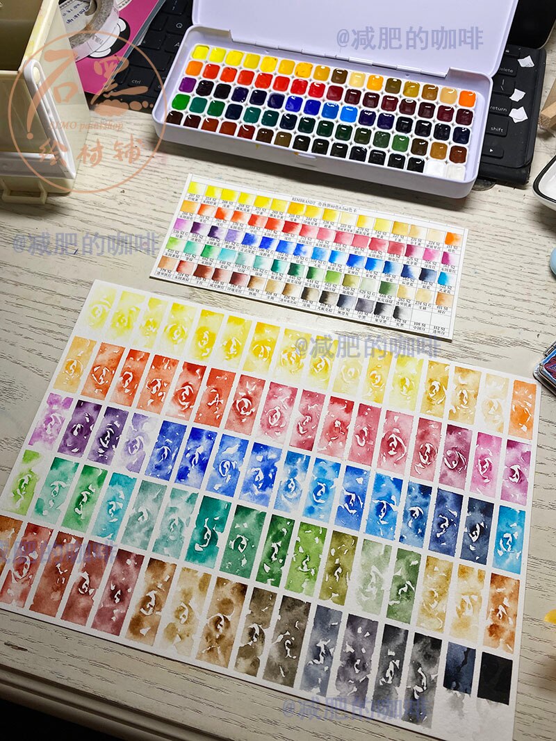 Rembrandt Kunstenaar Aquarel Sub-Verpakt 24 / 48 /80 Kleuren Blauw Rood Groen