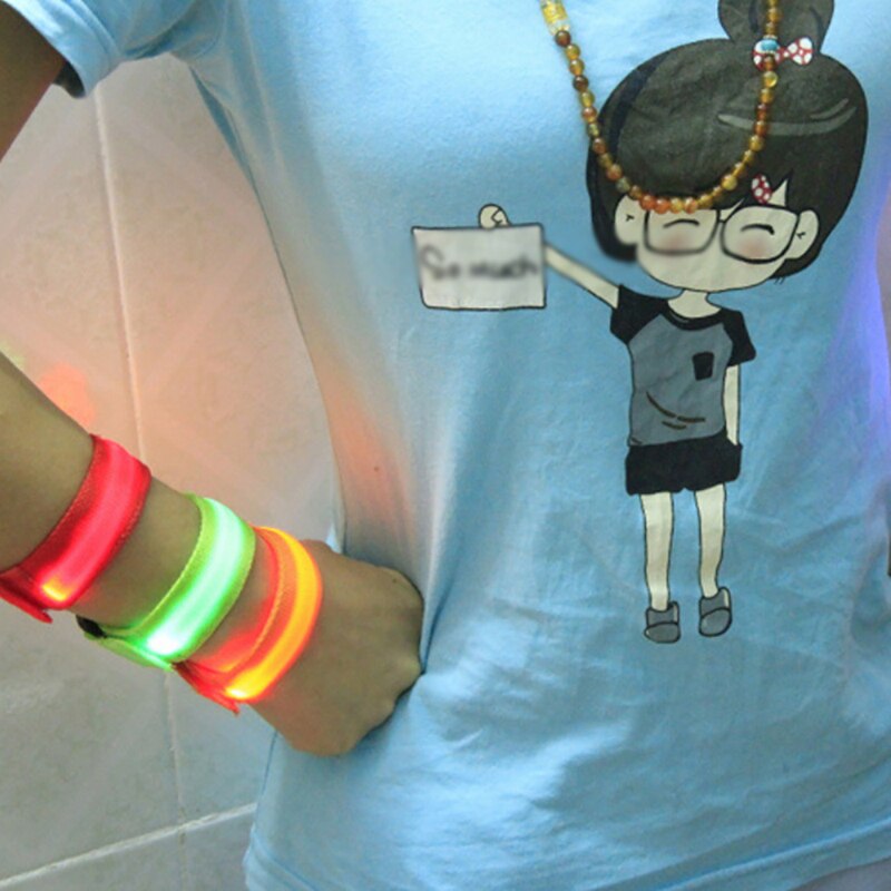 Reflecterende Licht Band Led Lichtgevende Licht Veiligheid Arm Armband Riem Riem Voor Night Running Fietsen Running Sport Led Licht