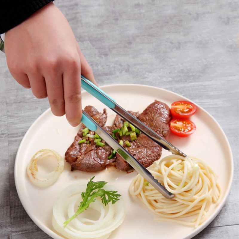 Ruostumattomasta teräksestä valmistetut grillipihdit grilli ruokaklipsi jääpihdit lihasalaatti paahtoleipä leipäpuristin keittiötarvikkeet työkalut