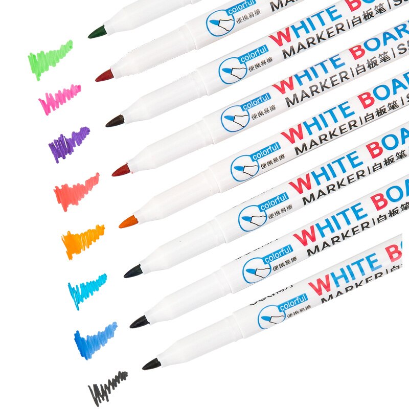 Deli 12 Kleuren White Board Marker School Klaslokaal Levert Droog White Board Markers Student Kinderen Schrijven Tekening Pen