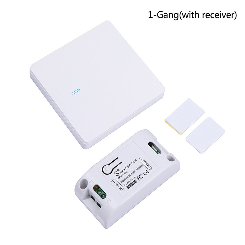 Wall Switch 433Mhz Wireless Wall Panel Transmitter Switch and AC Relay Receiver: A