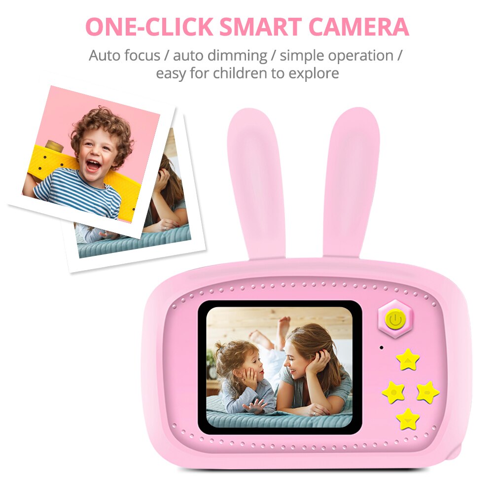 Children Digital Camera Toy Camera HD 1200W Pixels Smart Cam Auto Foucs Follow for Kids Take Video Photo Portable Mini Size