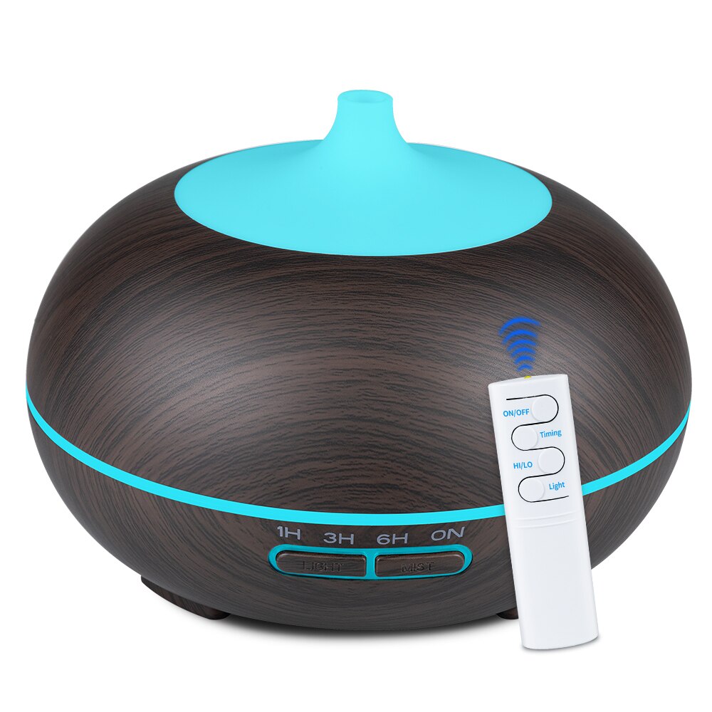 550ml remote control USB aroma oil diffuser wood electric humidifier ultrasonic air humidifier aromatherapy mist maker for home