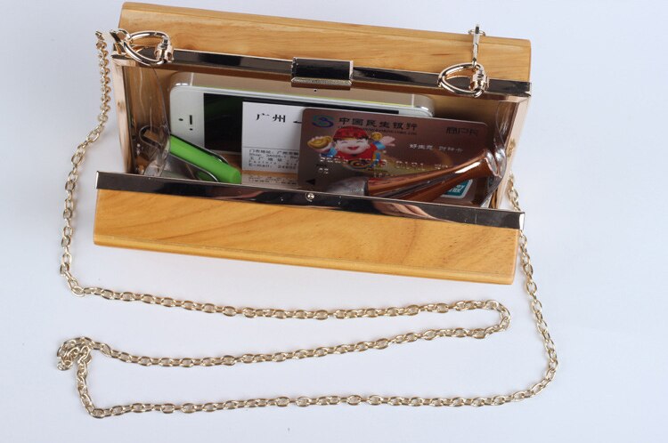 Mujeres Vintage de madera caja de bolsos de noche de bolso de mano de día de boda hecho a mano bolso para mujer bolso de lujo