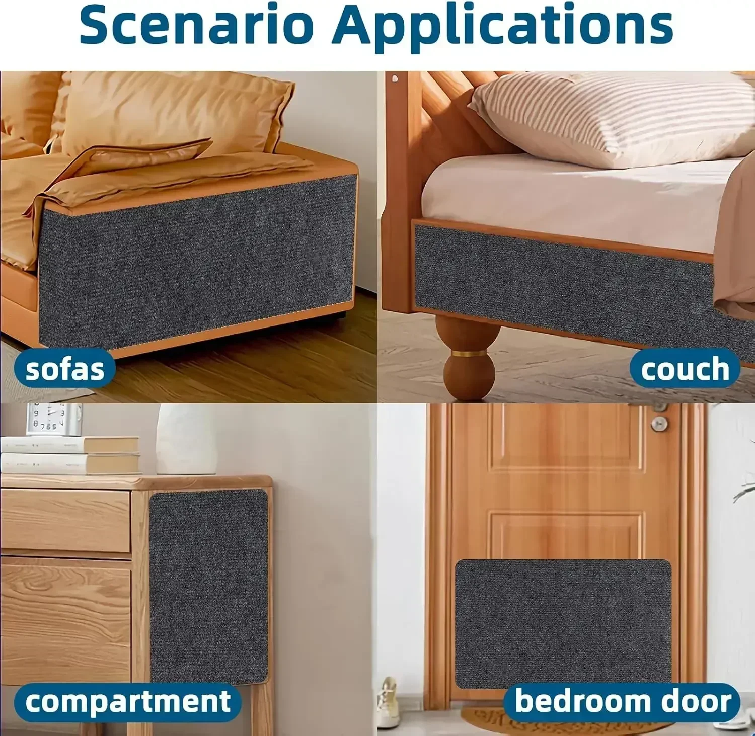 Self-Adhesive Cats Scratch Board Wall Anti Cat Scratch Carpet Mat Trimmable Cat Carpet Prevent Cat Scratcher Furniture Protector