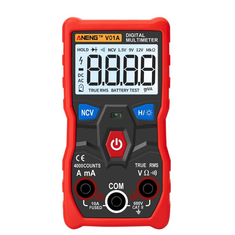 V01A Digitale Multimeter Auto Range True Rms Ncv Data Hold Backlight Zaklamp Y5GD