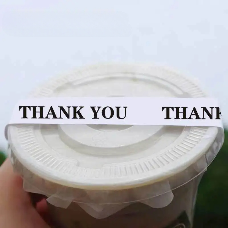 10 stücke zum Mitnehmen Packag Versiegelung Aufkleber Milch Tee Getränke Kaffee schmales Klebeband Aufkleber Versiegelung sband Rollen gedruckt Tasse Deckel Aufkleber: Rosa