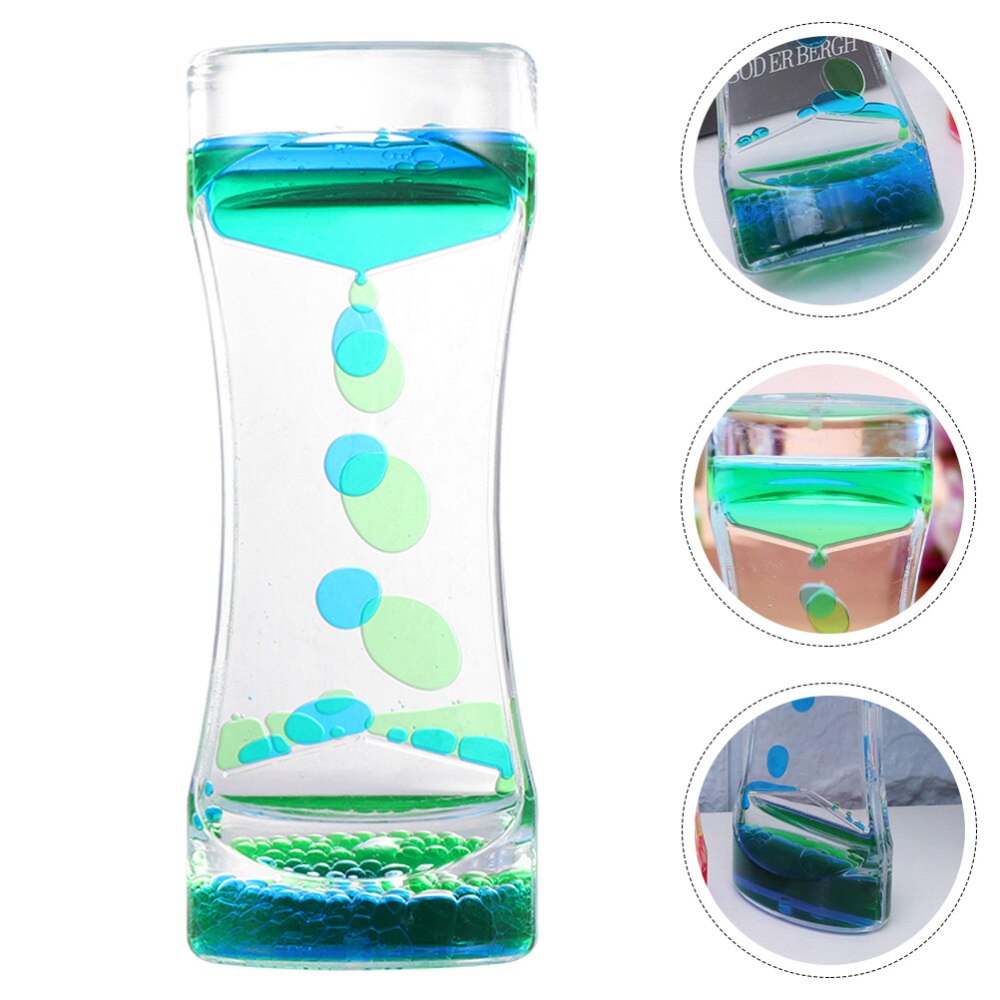 Bubble Zandloper Action Vloeibare Timer Bureau Decor Ambachtelijke Kunst Voor Thuis: Blue Green