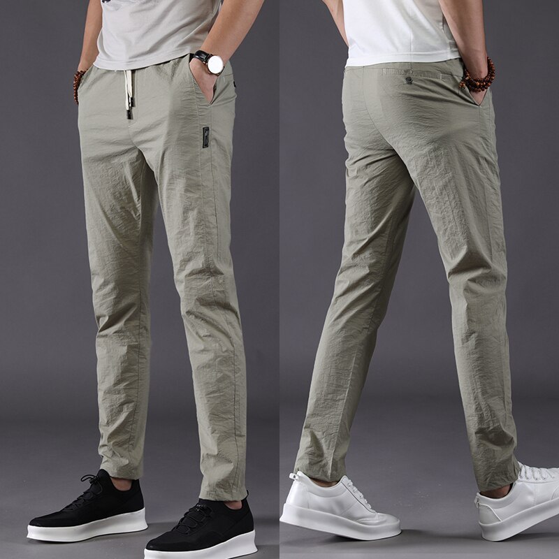 L'été Ultra-Mince Fiber De Viscose Pantalon de Costume D'affaires Pour Hommes Pantalon de Costume Slim Grande Taille Pantalon Formel Formelle Hommes Pantalons décontractés: 8199 khaki