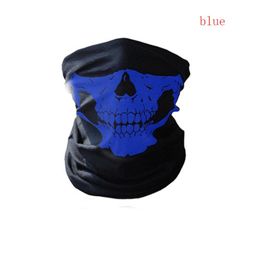 Máscaras calavera Festival esqueleto bicicleta mágica esquí calavera medio rostro máscara bufanda de fantasma multiuso cuello fantasma media máscara Nov #1: Blue