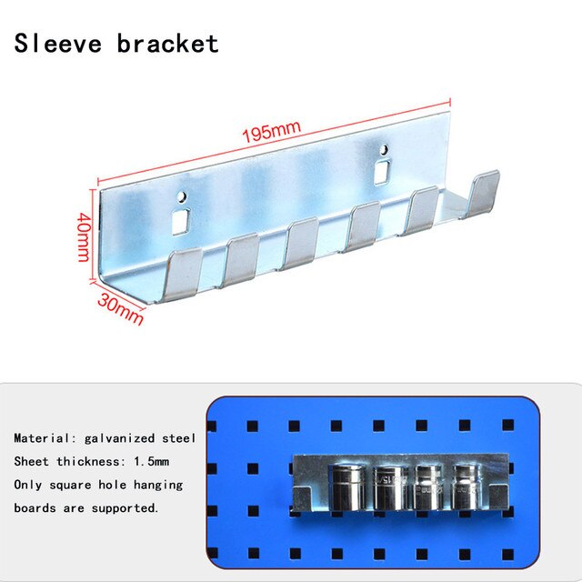 Crochet d&#39;orifice mural, matériel pour outils électriques, support de rangement, boîte à outils, plaque suspendue, meuleuse d&#39;angle, perceuse électrique manuelle, 1 pièce: Sleeve bracket