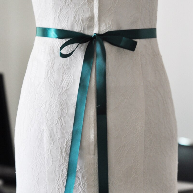 Luxe à la main couleur strass ceinture mariée mariage ceintures fleur Satin robe de mariée ruban ceinture demoiselle d&#39;honneur femmes habiller: green