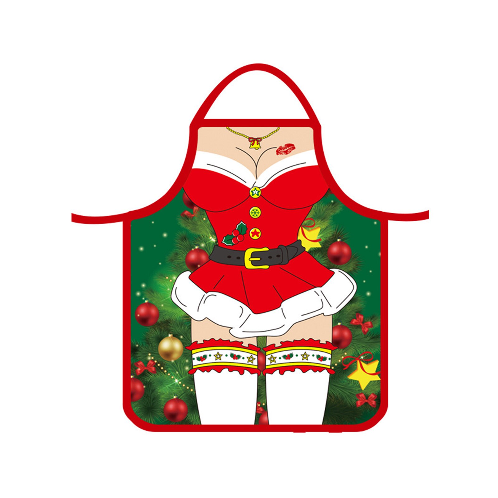 Delantales de babero para adulto, tamaño completo, 2 bolsillos en la cintura, Color liso, cocina, Chef, camarero, estilo: Christmas Apron1