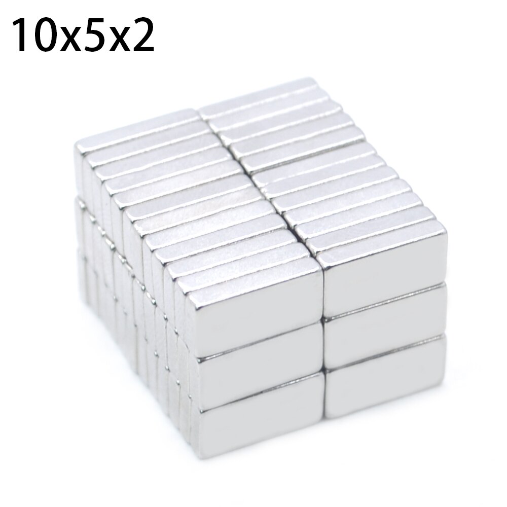 10/50/100/200 Stuks 10X5X2 Blok Ndfeb Neodymium Magneet N35 Super Krachtige Imanes Permanente magnetische