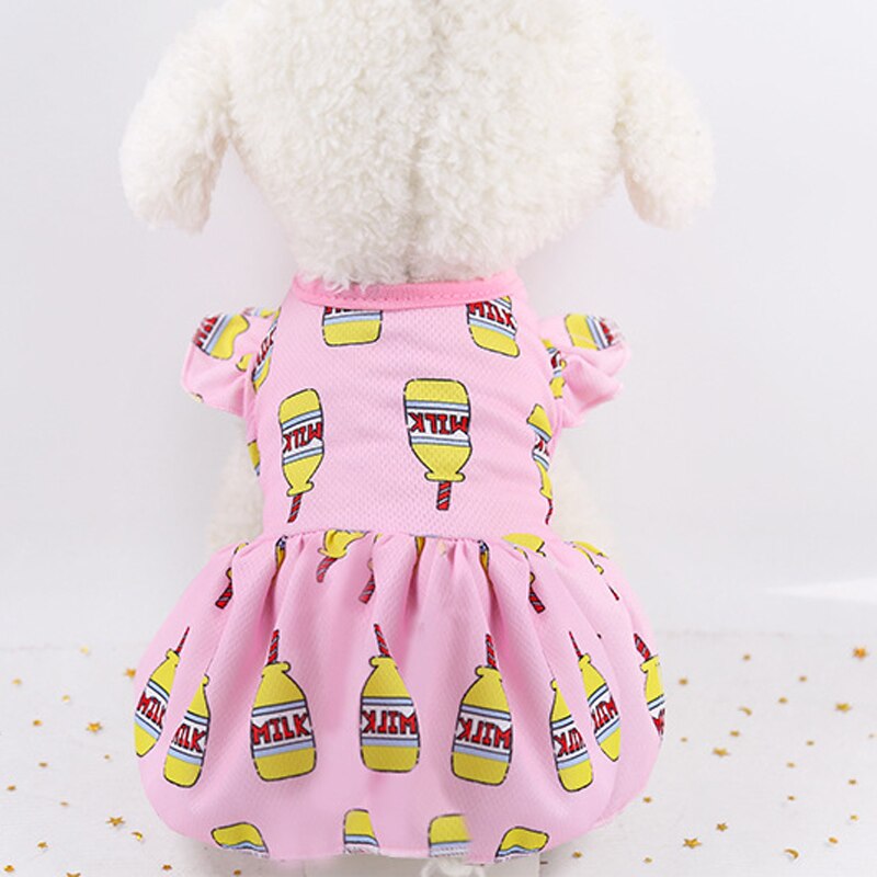 Zomer Puppy Kleding Ruches Korte Rok Zonnebrandcrème Vest Voor Kleine Honden Kleding Ventilatie Band Hond Jurk Dierbenodigdheden Roze