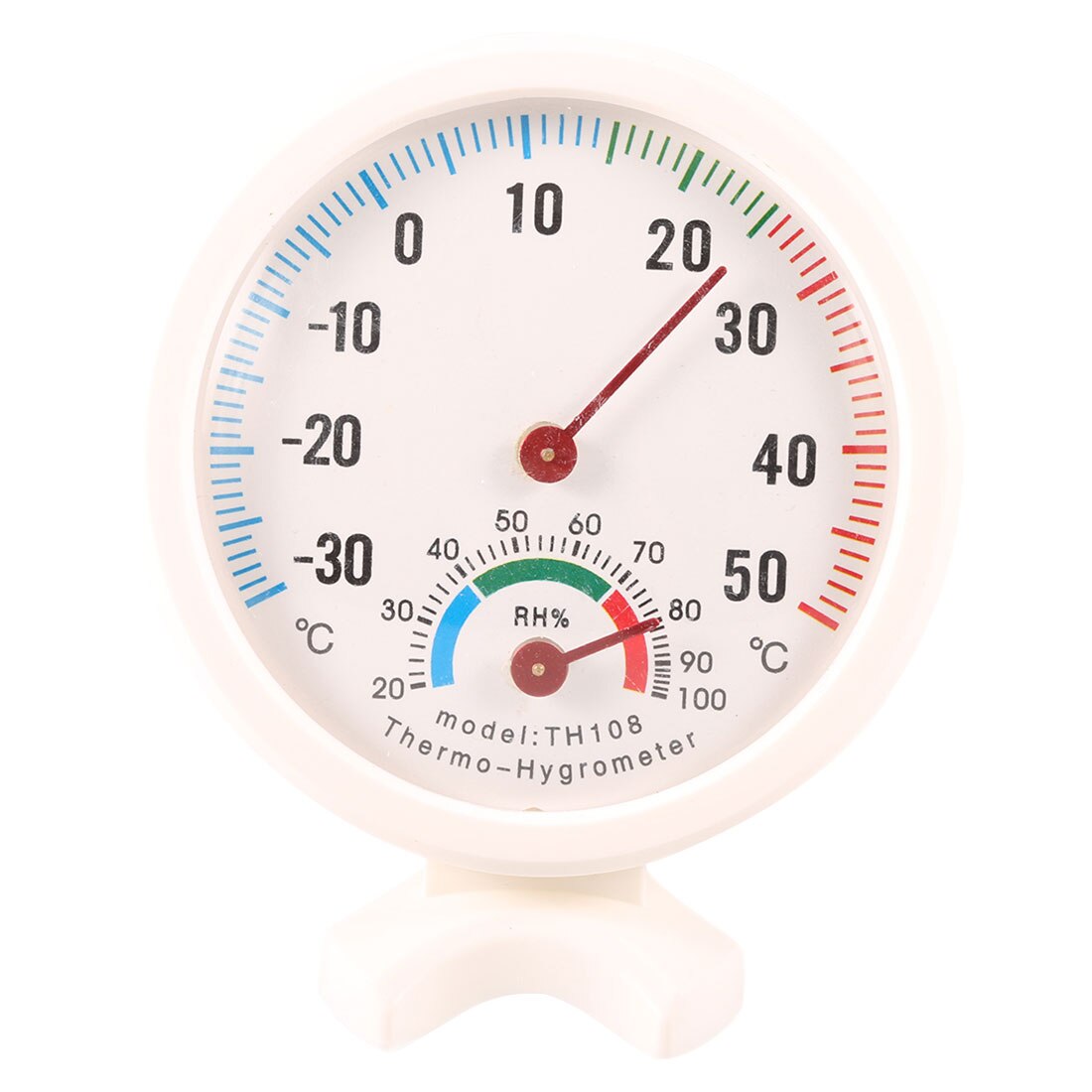 Mini Round Clock-shaped Measuring Indoor Outdoor Wall Temperature Humidity Thermometer Meter Gauge Thermometer Hygrometer