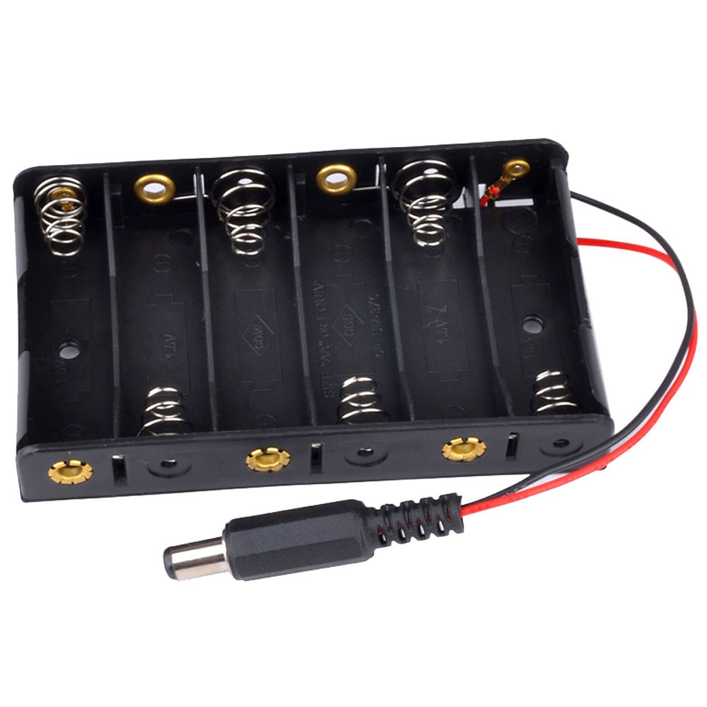 6 x AA Battery Case Storage Holder for 18650 box diy power bank 18650 battery holder box circuit With DC2.1 Power for Arduino