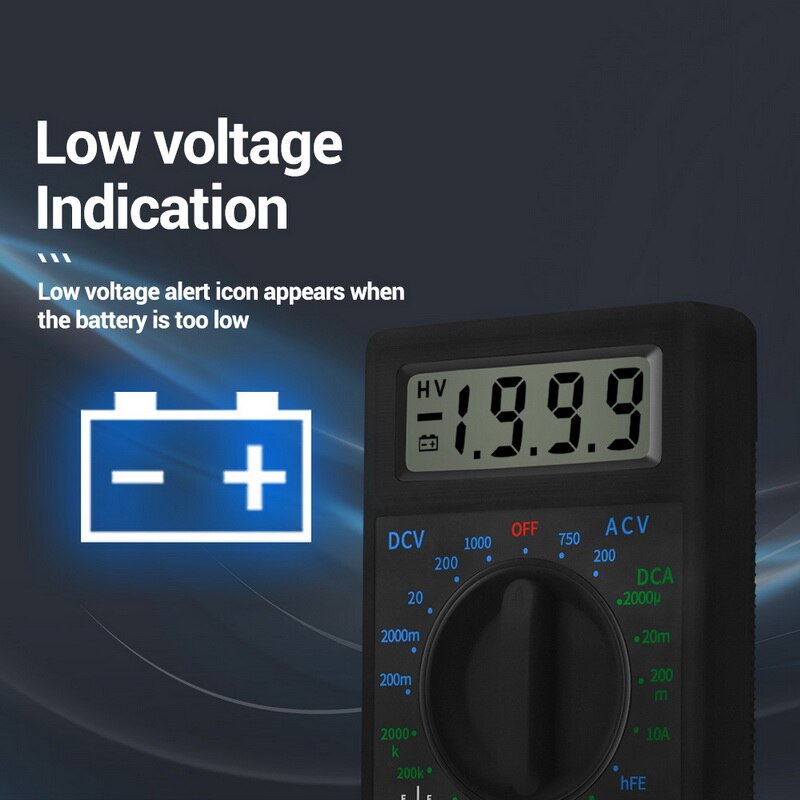 DT830 Digital Multimeter Voltmeter Ammeter Ohmmeter DC10V~1000V 10A AC 750V Current Tester Test LCD Display