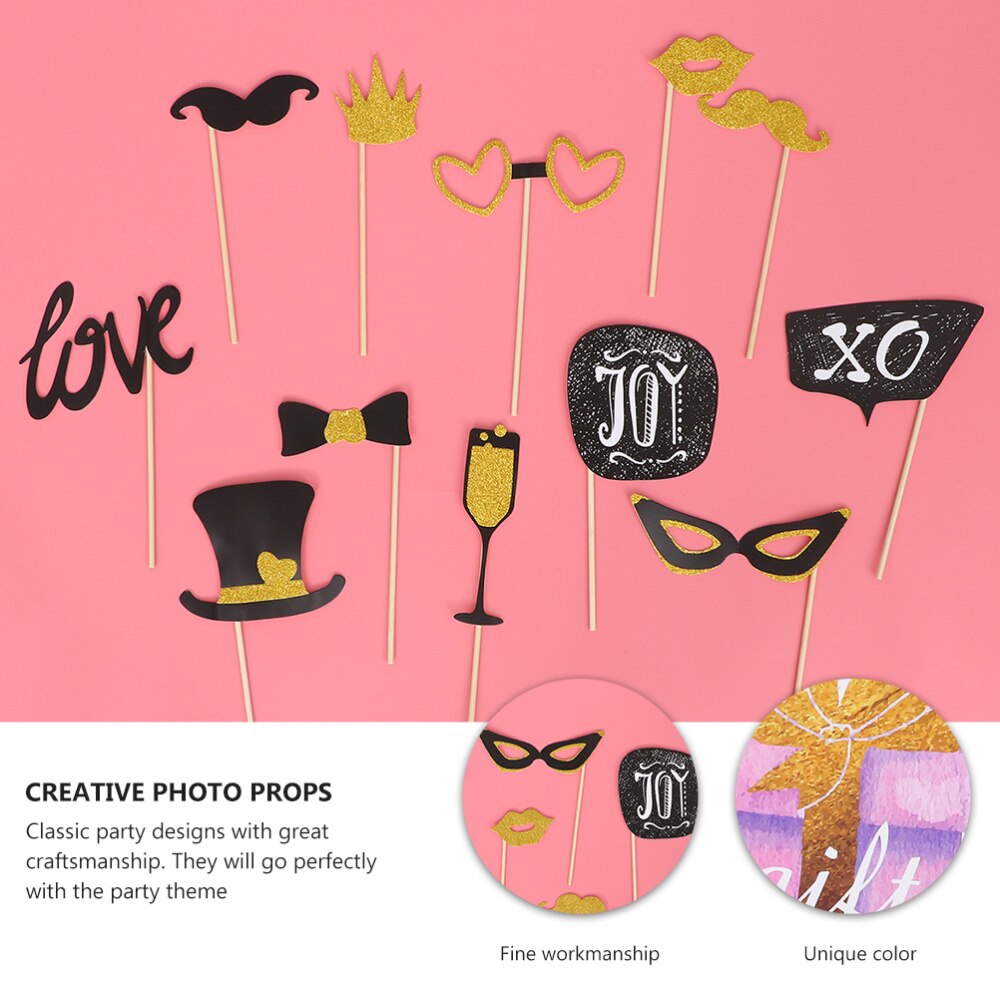 24Pcs Photo Props Hand-Held Portable Funny Photo Decor Paper Photo Props Photo Accessory for Birthday Wedding Party