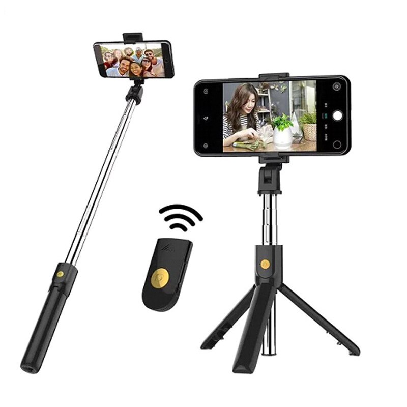 2020 nuovo 4 in 1 selfie ring light wireless Bluetooth selfie stick mini treppiede palmare allungabile selfie stick con telecomando: tripod only