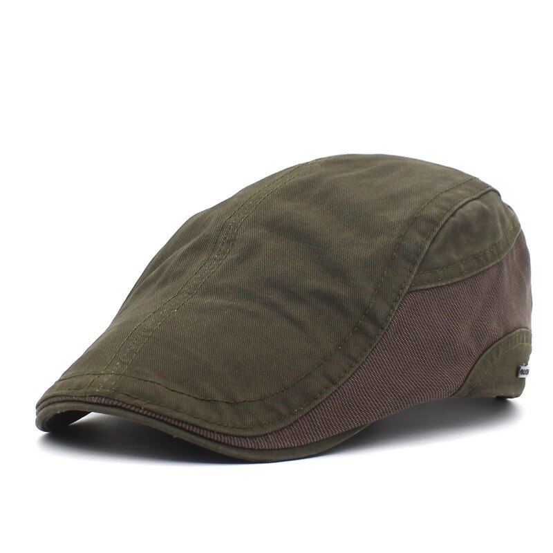 Cotton Solid Newsboy Caps Flat Peaked Cap Outdoor Men and Women Painter Beret Hats 26: Green