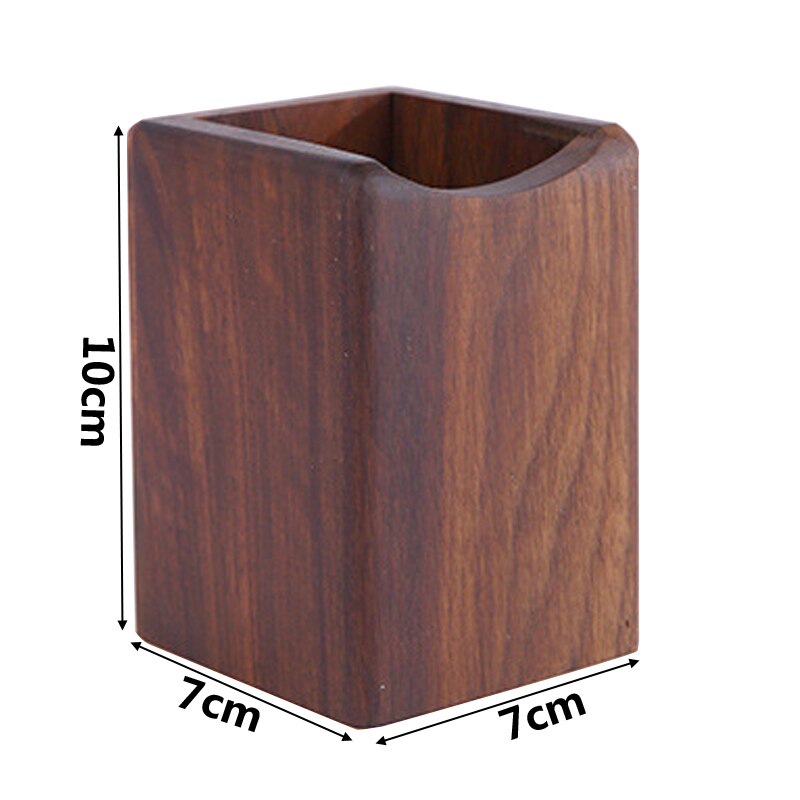 Nature Wooded Pen Holder Beech Walnut Wood Office School Desk Organizer Stationery Storage Container Box Desk Accessories