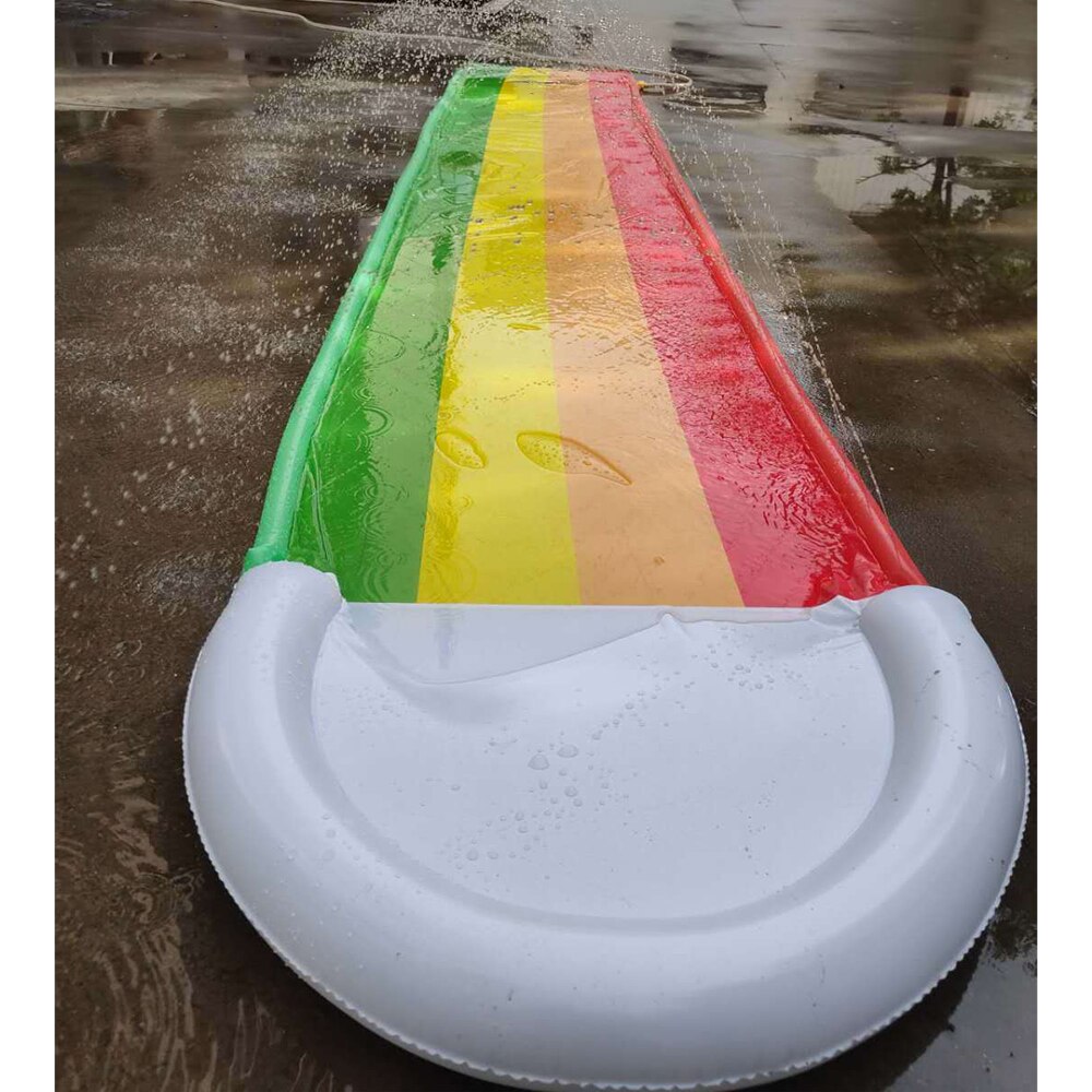 Kids Surf Zwembad Tuin Fontein Zwembad Regenboog Patroon Funny Kids Waterglijbaan Milieuvriendelijke Pvc Speelgoed Strand Regenboog Waterglijbaan