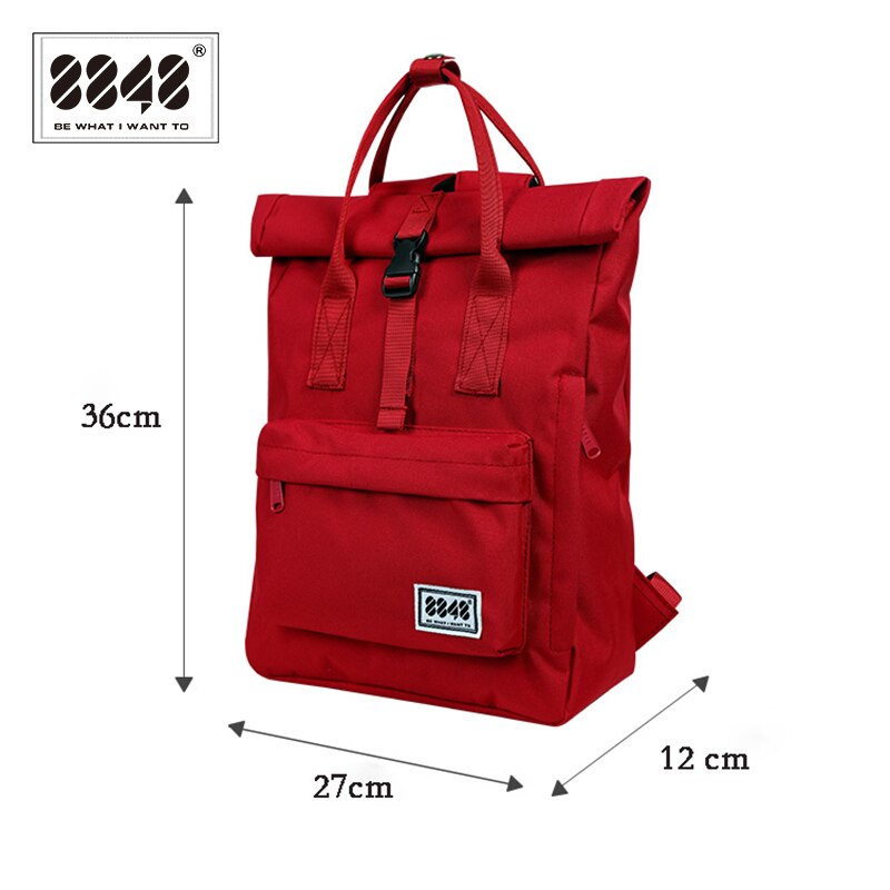 8848 Women's Oxford Backpack Preppy School Bag College Student Travel Bag Girls Red Backpack Large Capacity Rucksack 030-041-011