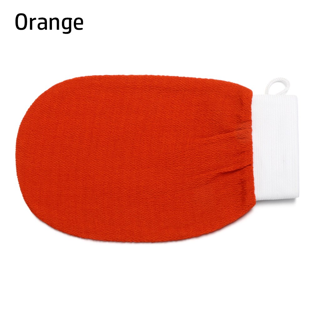 Holdbar marokkansk hammam badeskrubbehandske eksfolierende krop ansigtsbehandling solbrun massagehandske eksfolierende håndklæde body rub badehandske: Orange
