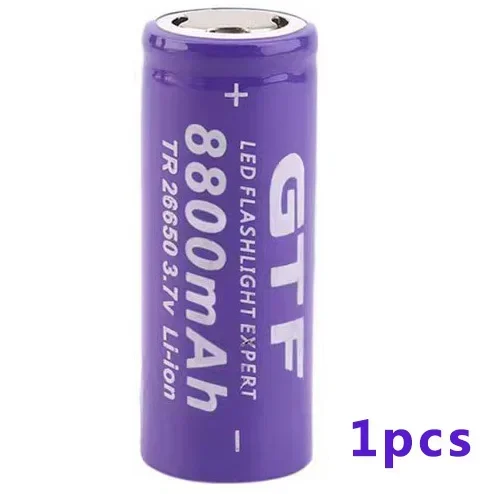 GTF - rechargeable lithium-ion battery for LED flashlight, battery, 26650 3.7V 8800mah.: Gold