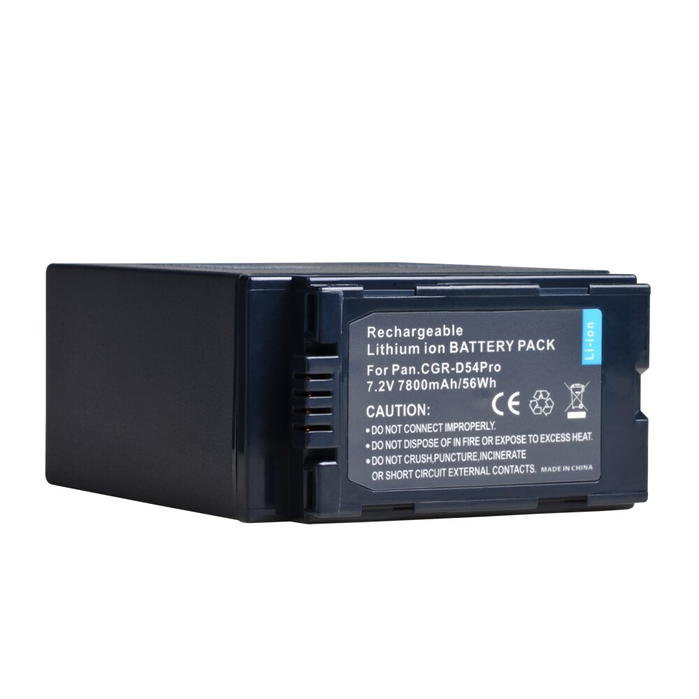 2 St 7.2 V 5400 mAh CGA-D54 CGA D54 D54S Batterij voor Panasonic CGA-D54 Panasonic AG-AC8PJ, AG-AC90A, AG-HPX250, HC-X1000, AG-HPX255