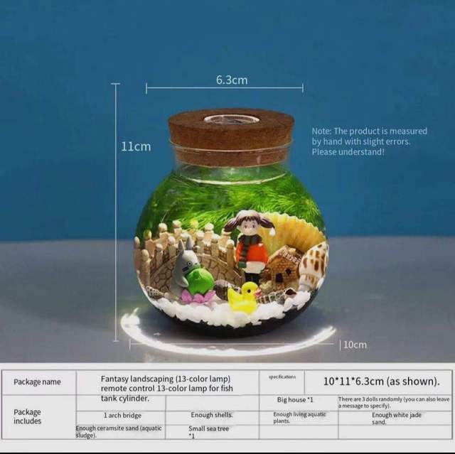 Acuario pequeño para peces, botella ecológica de vidrio para paisajismo, mirador, accesorios para acuarios: Package S