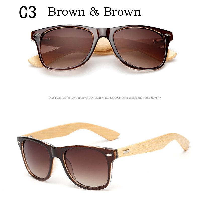 16 color Bamboo Sunglasses Men Wooden Sunglasses Women Brand Mirror Original Wood Sun Glasses retro de sol masculino: Blue