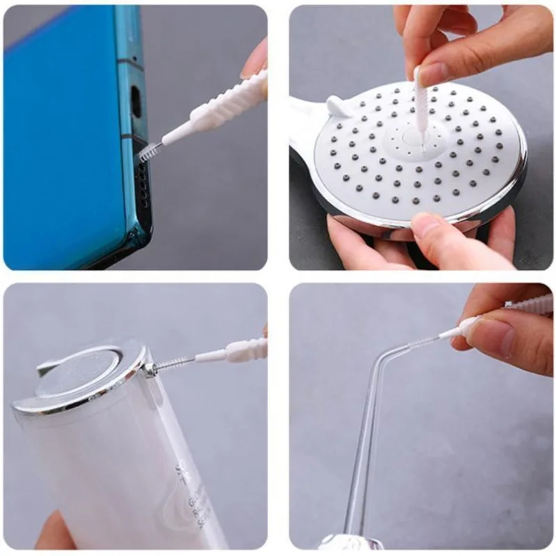 10-500 Uds cepillo de limpieza de ducha baño Micro cepillo de nailon boquilla herramientas de limpieza antibloqueo accesorios de baño