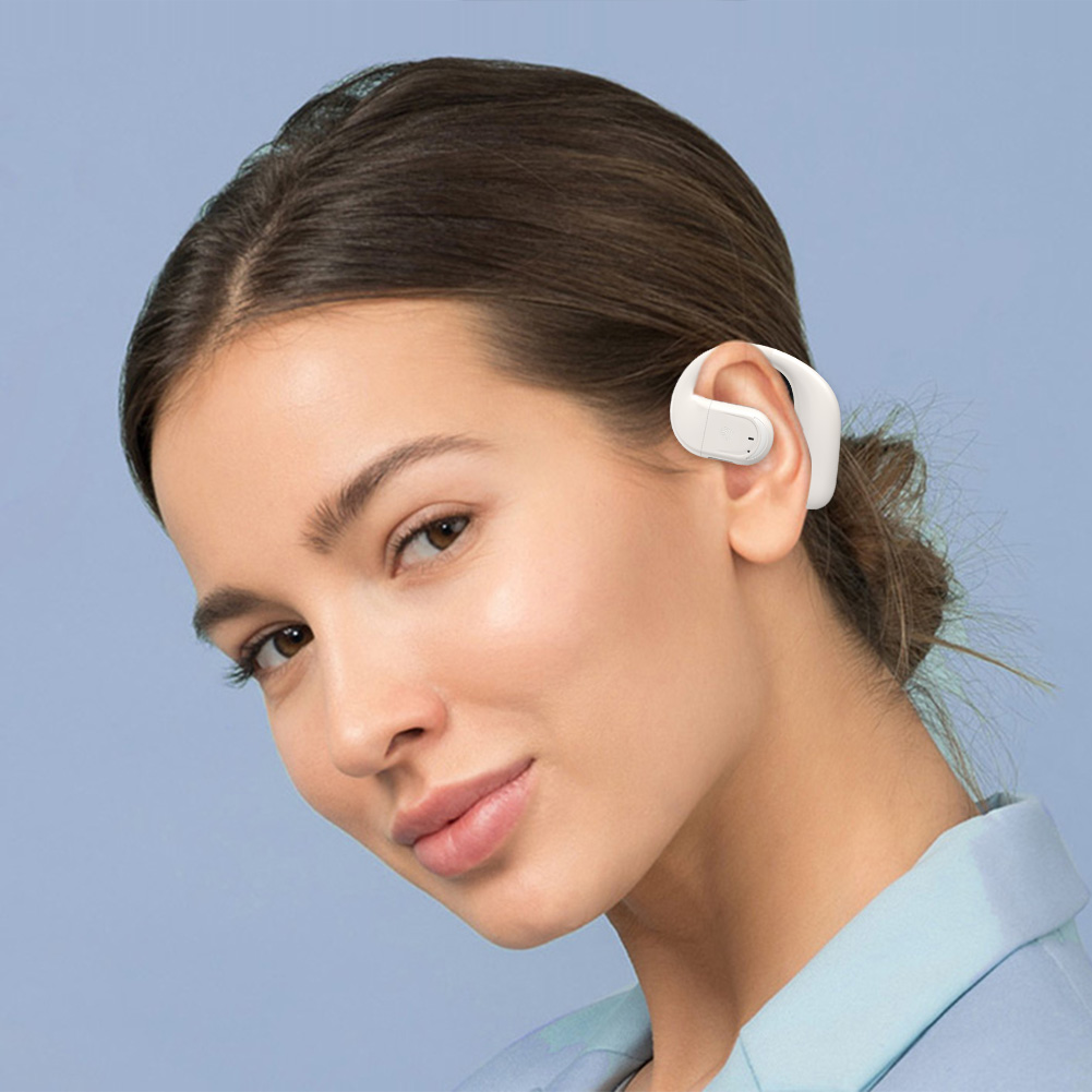 Ear Hook Business Earphone Bluetooth-Compatible 5.4 with HD Mic Open-Ear Headphones Waterproof HiFi Stereo Earbud for Sports
