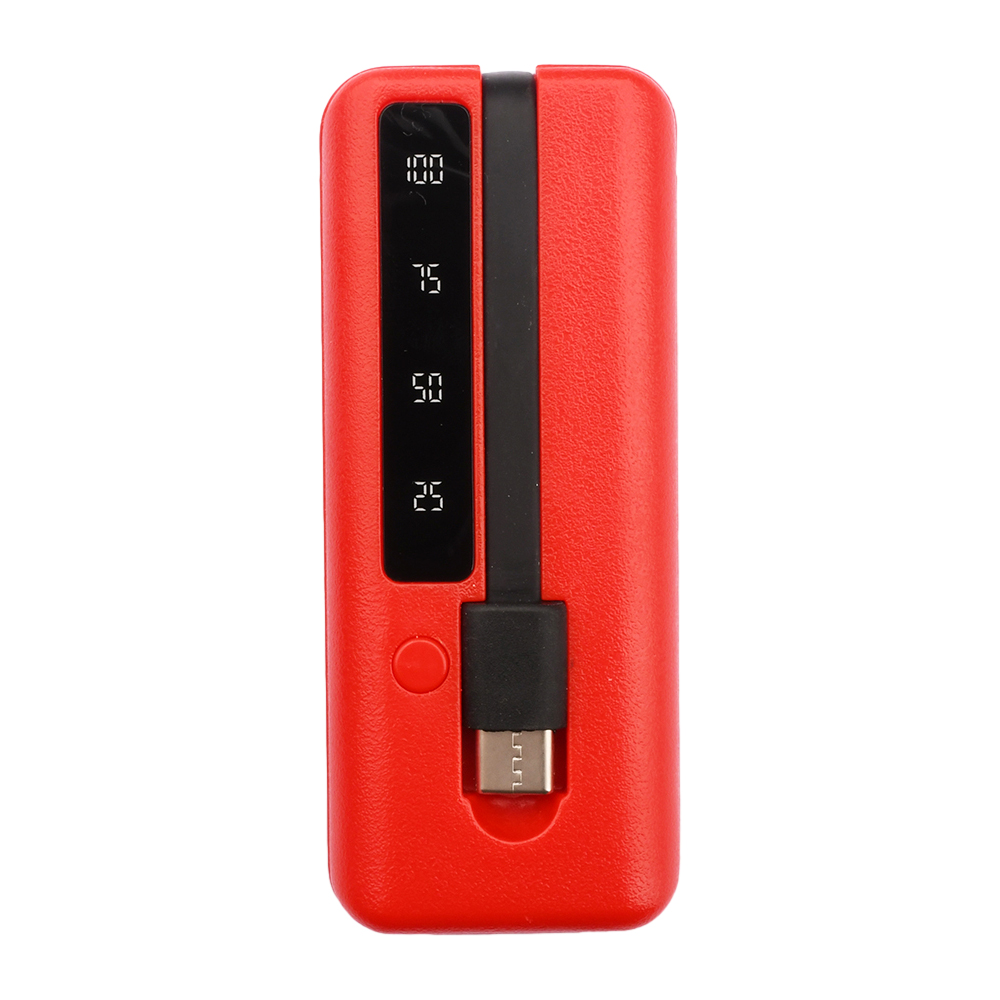 1*18650/18700/20700/21700 Batterij Oplader Type-C Usb Poorten Power Bank Case Diy Shell Kit Mobiele Telefoons Powerbank Box Met Kabel: Rood / 10A