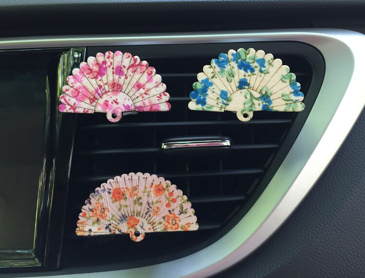 Ambientador en forma de ventilador con Clip, Perfume de estilo de coche para salida de ventilación de aire acondicionado, ornamento de coche, fragancia sólida XCZ631